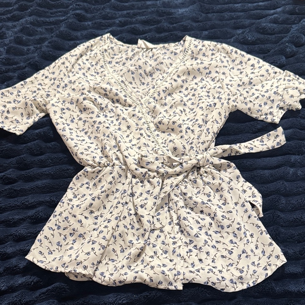 Floral Wrap Blouse